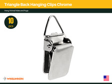 Triangle Back Hanging Clips Chrome Pack of 10 WISELINKERS