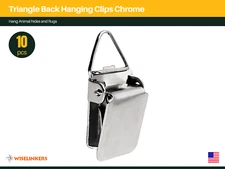 Triangle Back Hanging Clips Chrome Pack of 10 WISELINKERS