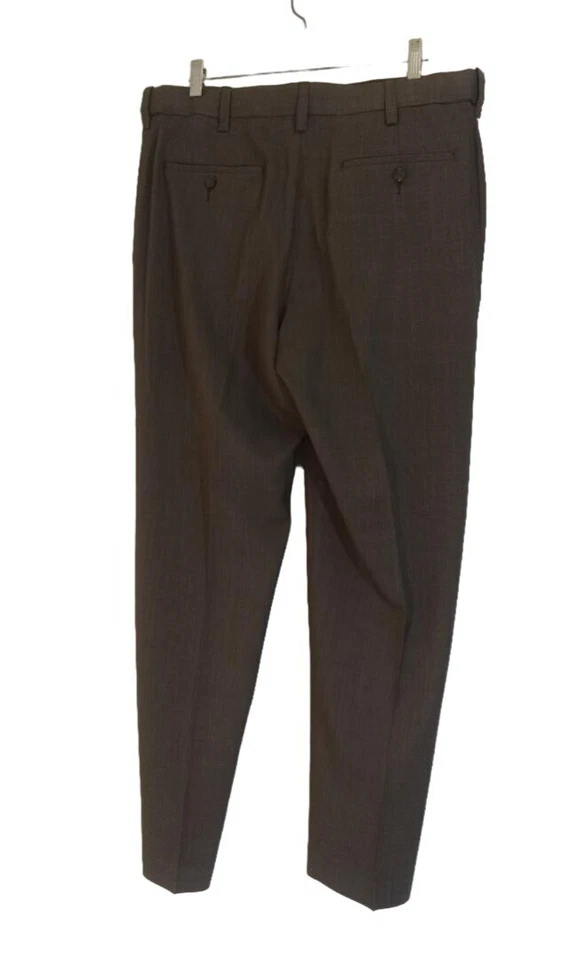 Pantalones de vestir Alexander Julian colores pantalones para hombre talla 34 X 30 marrón plisado delantero Foto 2 de 4