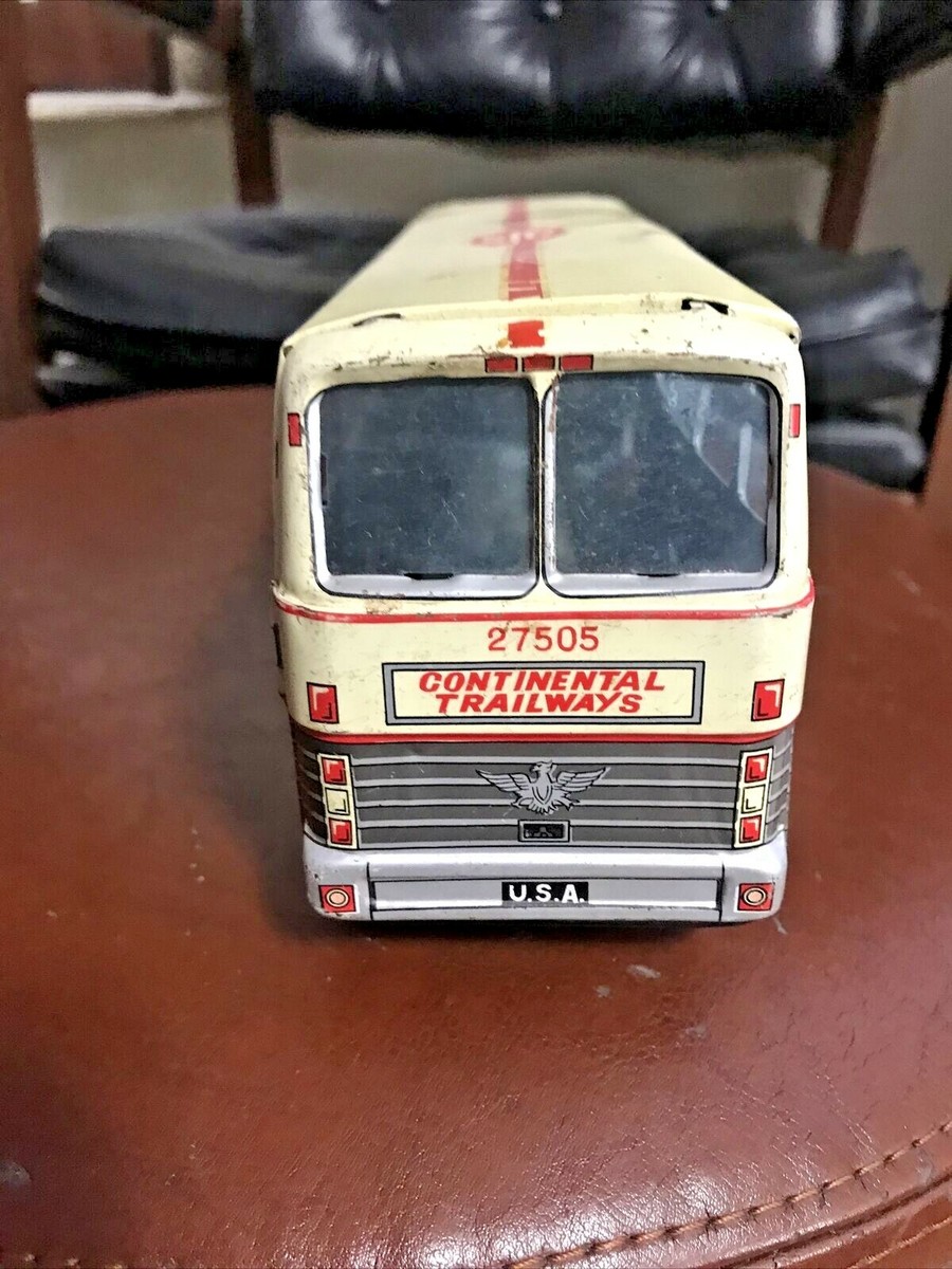 Vintage Continental Trailways Golden Eagle Express Tin Bus 27505