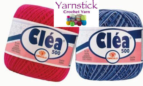 Circulo CLEA 500 Crochet Cotton Knitting Thread Yarn 75g 500m Size 10  - Afbeelding 1 van 10