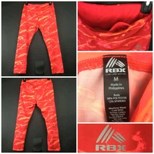 RBX Womens Medium (27 in Waist) Bright Red Orange Fire  Gym Active Bottoms