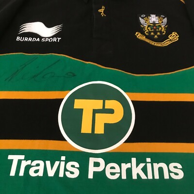 Maillot De Rugby Northampton Saints Signé - Marque Burrda - Taille 2XL - Occasion Rare