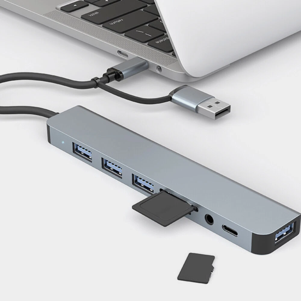 USB Type-C Hub with 4-Port Splitter for Laptop Travel Expansion