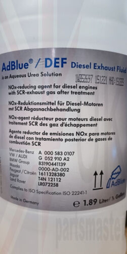BMW, VW, AUDI, MB, JAGUAR Genuine AdBlue DEF Diesel Exhaust Fluid 1.89L T4N12112 - Picture 3 of 8