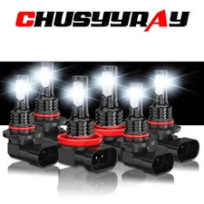 For Ford F 150 2015-2020 12000K White LED Headlight Hi/Lo Beam + Fog Light Bulbs