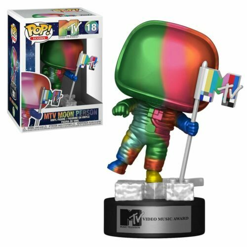 MTV MOON PERSON RAINBOW METALLIC 3.75"" POP VINYL FIGURE FUNKO 18 POP ICONS