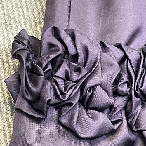 Yoana Baraschi navy blue silk ruffle party dress size USA 8 style NO 6007 - Picture 8 of 23