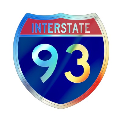Interstate 93 (U.S. Highways) Holographic STICKER Die-Cut Vinyl Decal