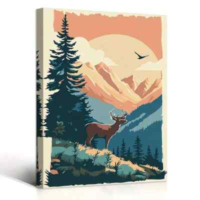 Chic Abstract Mountain Landscape Wall Art  Canvas Unframed/Framed