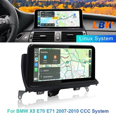 10.25'' Car Linux Screen Stereo Radio Carplay For BMW X5 E70 E71 2007-2010 CCC