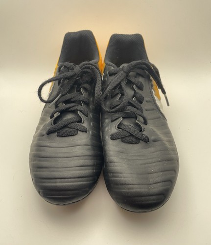 Nike Kids Jr. Tiempo Rio IV FG Soccer Cleats Size 3.5Y VGUC Black White Orange - Picture 3 of 7