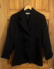 Emporio Armani Blazer One-Button Women  s Size EU 46-Black Solid Slight Sheen