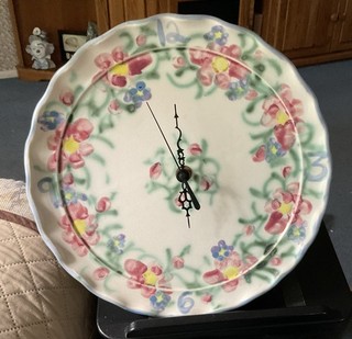 Clouds Folsom Clock English Garden Pattern Hand Painted