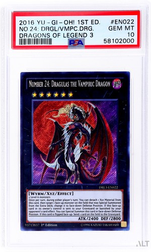 2016 Yu-Gi-Oh! D 3 Number 24 Dragulas the Vampiric Dragon #DRLB-EN022 PSA 10 - Picture 1 of 2