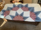 Star Quilted Cotton Quilt Queen 90x90 Blue Pink White Country Style — photo 3