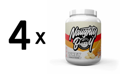 4 x Naughty Boy Advanced Whey, White Chocolate Caramel Biscuit - (33,58 EUR/kg)