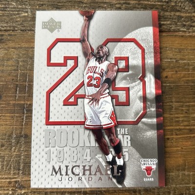 rare michael jordan rookie card Michael Jordan ROOKIE OF THE YEAR Card 🔥 AUTHENTIC VERY RARE BULLS JERSEY  #23