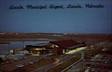 Nebraska Lincoln Municipal Airport night time lapse ~ postcard sku257