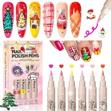 6 Colors Art Pens For Painting Nails 3D Quick Drying Acrylic Paint Markers Kids