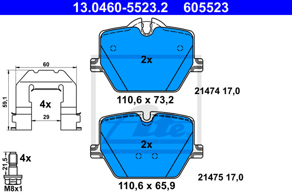 ATE BremsbeläGe Bremsbelegsatz Hinten FüR BMW 3Er Touring Toyota Supra-image