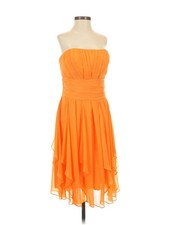 David's Bridal Women Orange Cocktail Dress 4