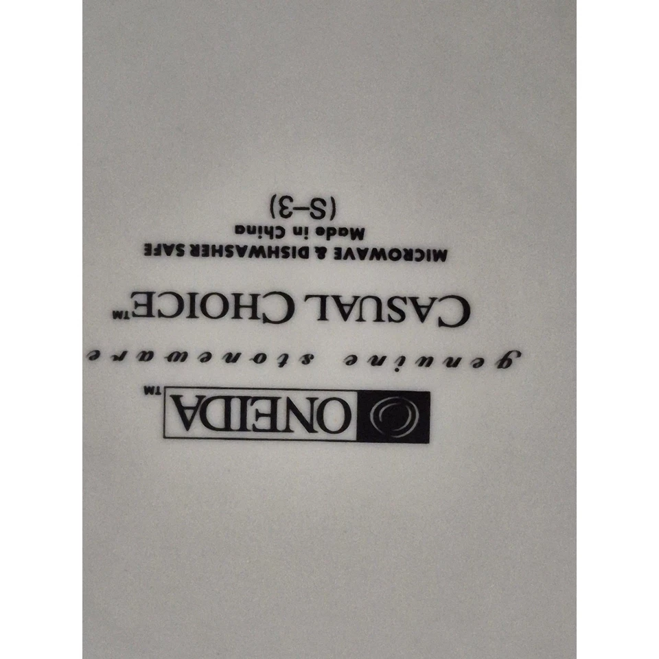 Juego de 2 platos de cena Oneida de gres blanco óxido verde azulado oscuro opción informal raro Foto 2 de 4