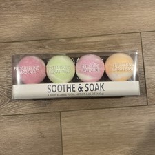 Soothe Soak Four Bath Bombs Spa Set Gardenia Eucalyptus Lavender Citrus Basil