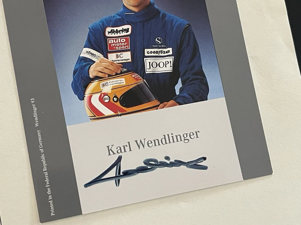 "Piloto de coche de carreras de Fórmula Uno Karl Wendlinger, Gran Premio: foto firmada 8x10""/KSK" Foto 4 de 4