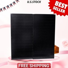 Black Metal Pegboard Set, 2 Pack 32" x 16" Wall Organizer