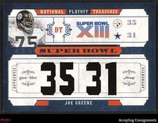 2008 Playoff National Treasures Super Bowl Final Joe Greene GAME-USED JERSEY /25