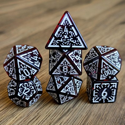 DND Würfel Set Arcane Burst Polyhedral Kunststoff Würfel 7tlg Poly Set TTRPG D&D Tabletop