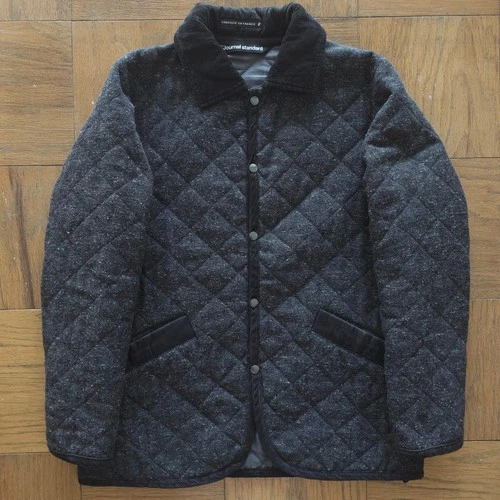JOURNAL STANDARD Made in France Tweed Wool Blend Quilted Jacket Gray Medium - product listing photo