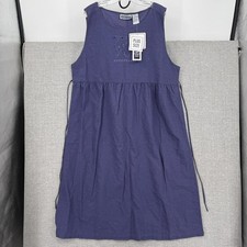 ERIKA II & CO Dress Womens 2X Purple Sundress Maxi Overall Embroidered Linen