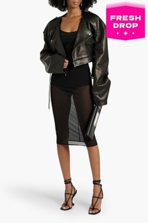 RRP €3410 RICK OWENS LIDO Leather Micro Biker Jacket IT42 US6 UK10 M Belted