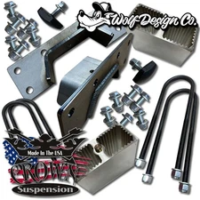 1982-1994 S10 4" Aluminum Rear Lowering Blocks With UBolt Drop Kit & C-Notch