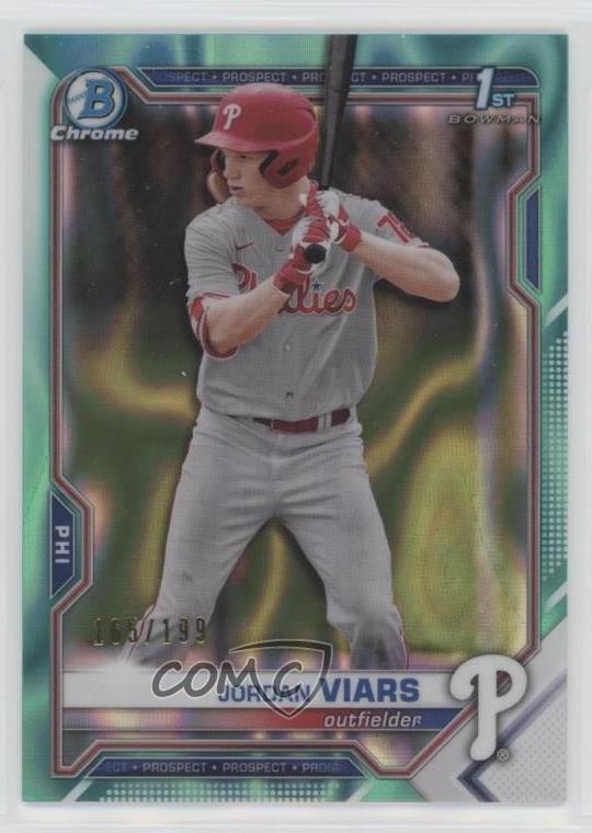 2021 Bowman Draft Chrome Aqua Lava Refractor 165/199 Jordan Viars #BDC-132 0ct4