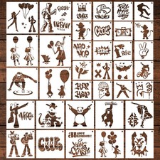 Keluna Street Spray Painting Stencils - 36 Pcs Graffiti Street Art Stencils f...
