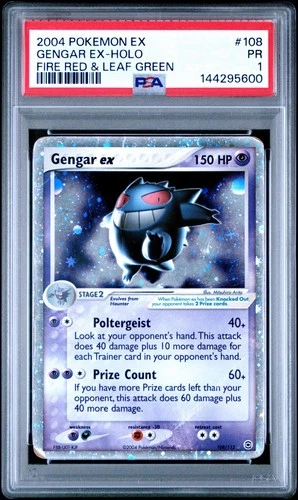 2004 POKEMON EX FIRE RED & LEAF GREEN #108 GENGAR EX-HOLO PSA 1