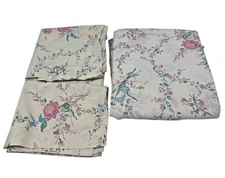 Vintage Lady Pepperell No Iron Percale Floral Bedding Sheet Set Flat Pillowcase