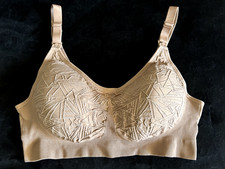 Hofish Nursing Bra Womens Size XL Beige Sleep Maternity Wireless Comfort Padded