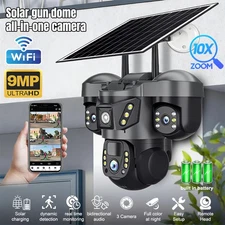 Solar Battery Power Security Camera Wireless Wifi Outdoor 360° PTZ CCTV Pan/Tilt