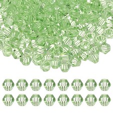 4mm Bicone Crystal Beads, 400 Pcs Glass Faceted Spacer Bead, Light Green
