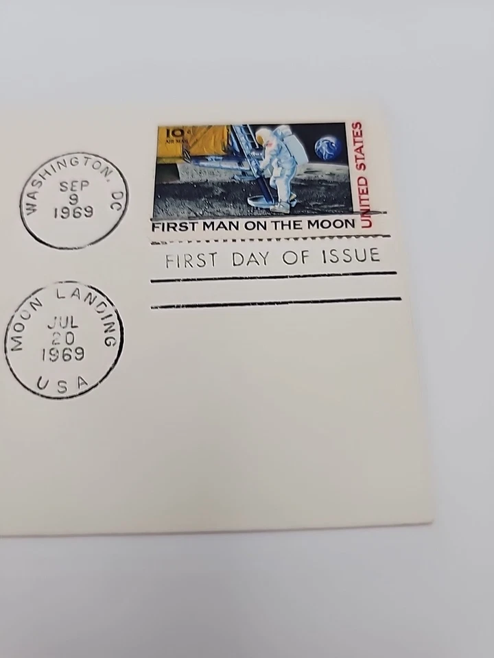 1969 Apollo 11 Moon Landing First Day Issue Fleetwood Double Postmark Stamped  - Image 4 of 4