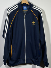 adidas Originals Men's XL Blue Full-Zip Track Jacket 3-Stripes