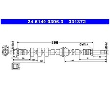 2x Bremsschlauch hinten für Porsche Macan 95B id13212