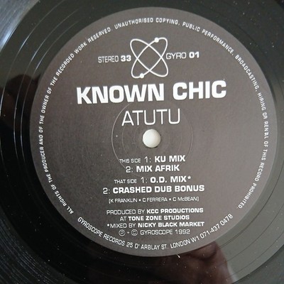 Known Chic - Atutu (12'')