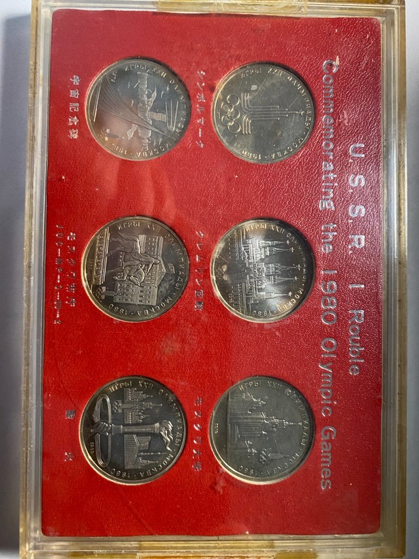 RUSSIA / USSR cet of 6 ONE ROUBLE coins 1980 Olimpic Games