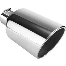 4 Inlet Exhaust Tip, 8 Outlet, Chrome Stainless Steel, Bolt-On