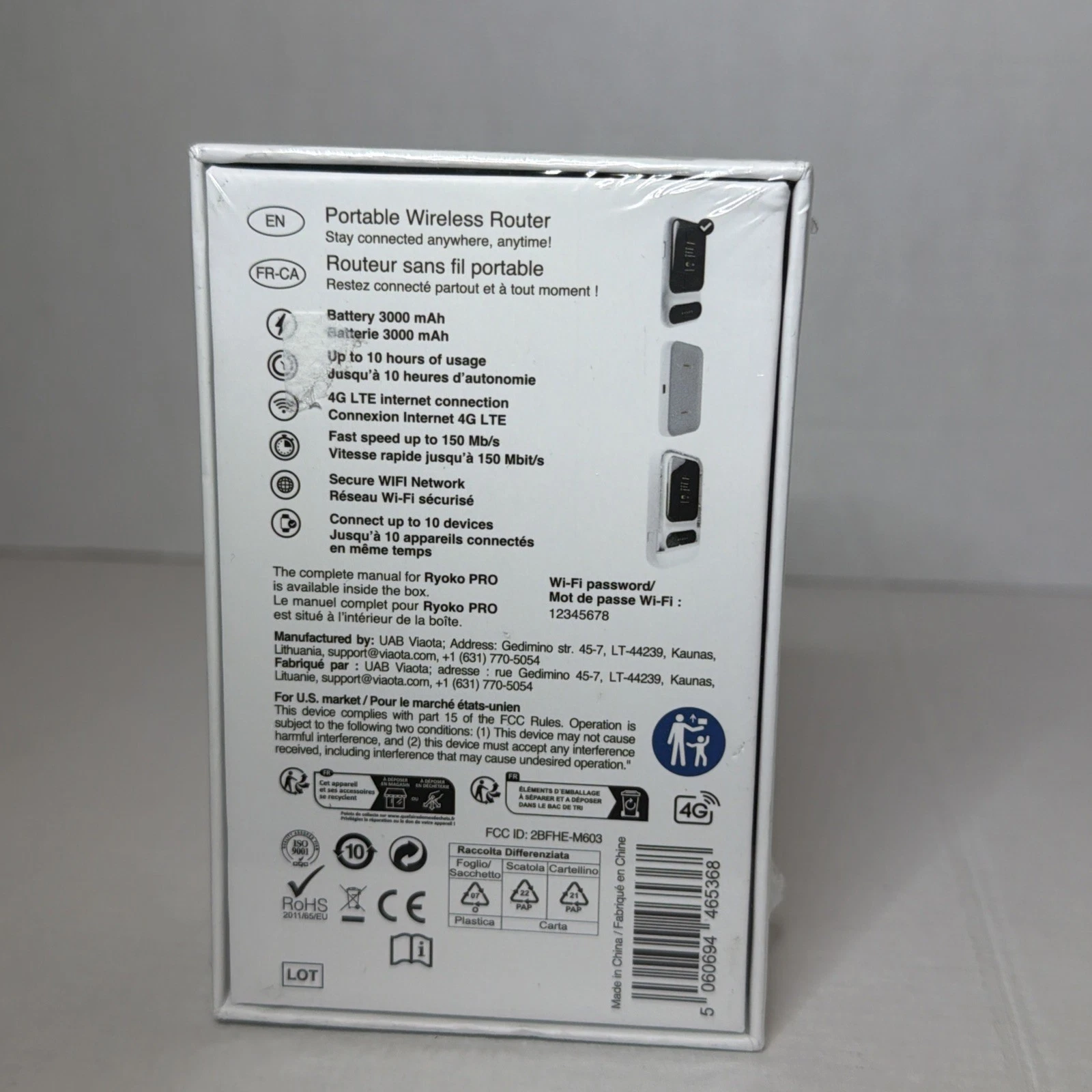 Ryoko Pro High-Speed Portable 4G LTE Wi-Fi Router New Sealed. - product detail image 3